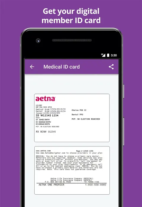 Aetna Health app screenshot 1