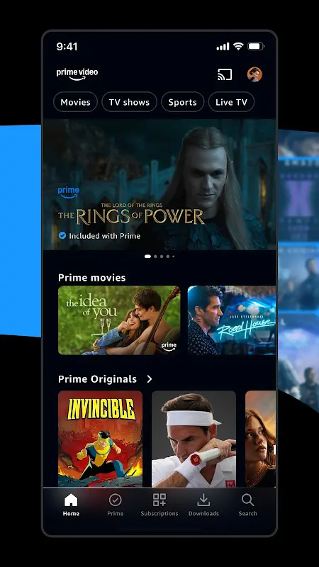Amazon Prime Video app screenshot 1