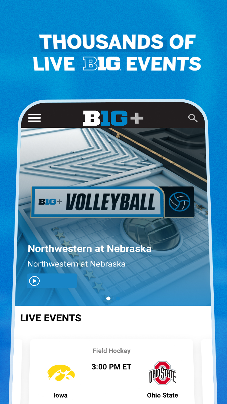 B1G+: Watch College Sports app screenshot 2