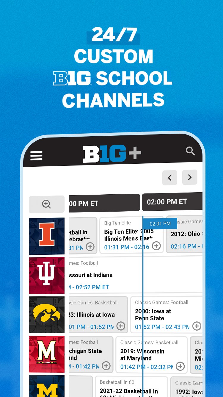 B1G+: Watch College Sports app screenshot 5