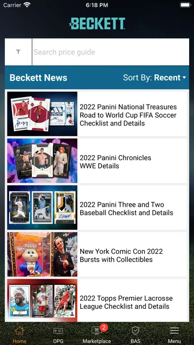 Beckett Mobile app screenshot 2