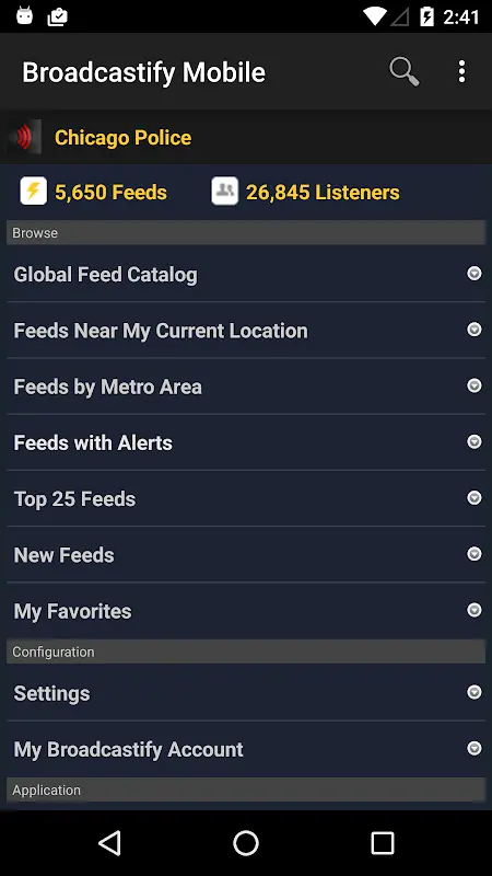 Broadcastify Police Scanner app screenshot 1