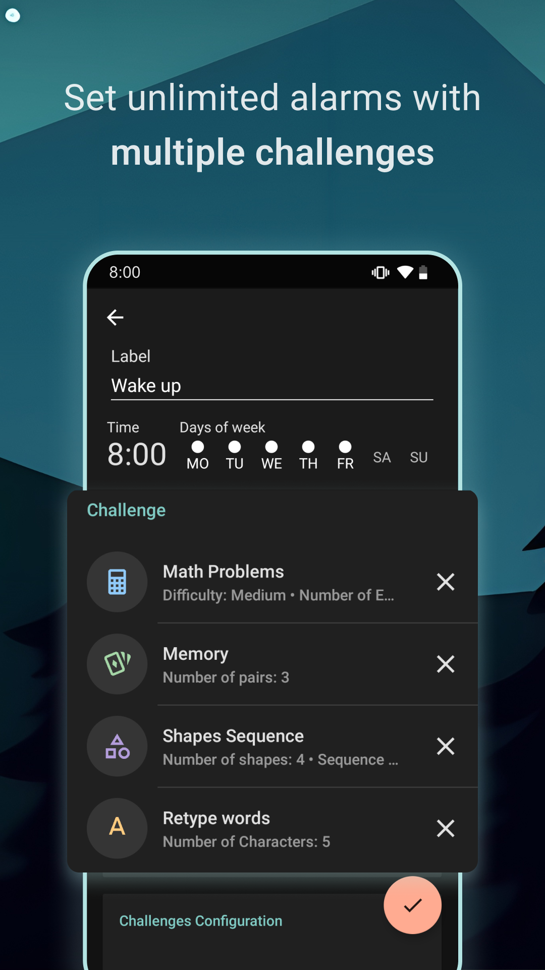 Challenges Alarm Clock app screenshot 3