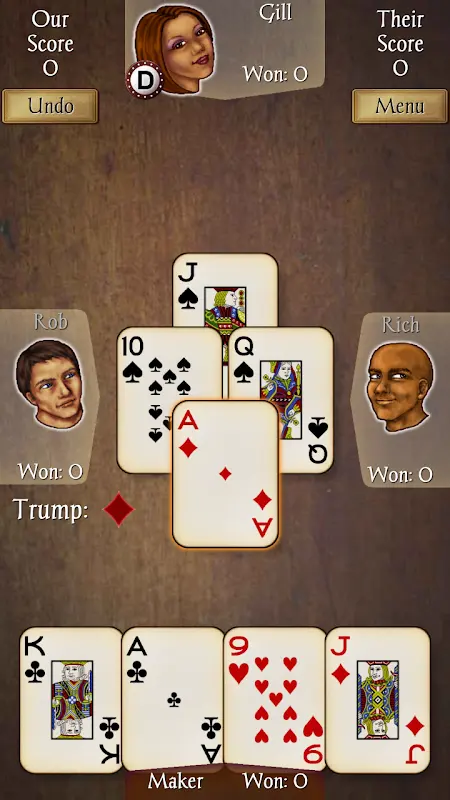 Euchre app screenshot 1