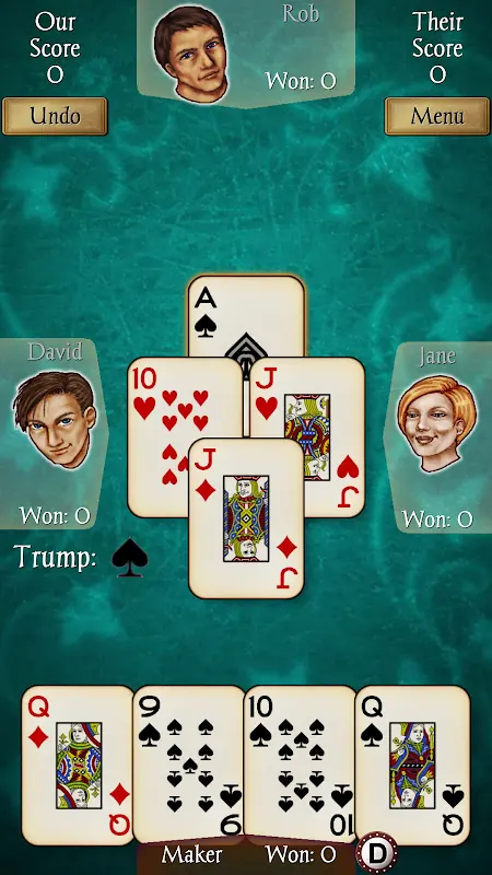Euchre app screenshot 2