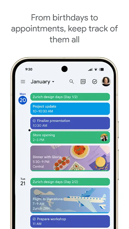 Google Calendar app screenshot 1