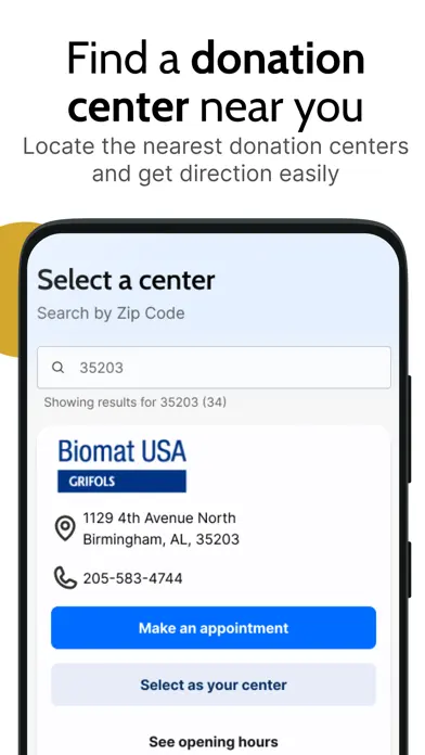 Grifols Plasma Donor Hub app screenshot 7