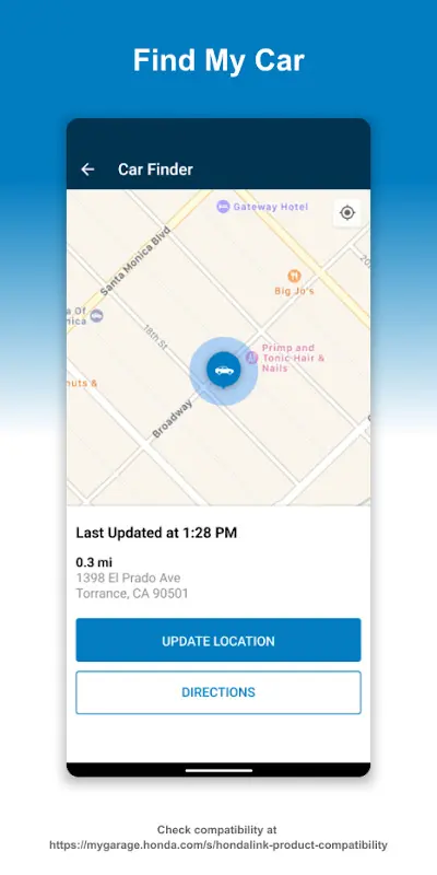HondaLink app screenshot 2