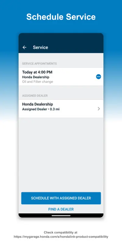 HondaLink app screenshot 3