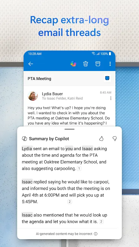 Microsoft Outlook app screenshot 3