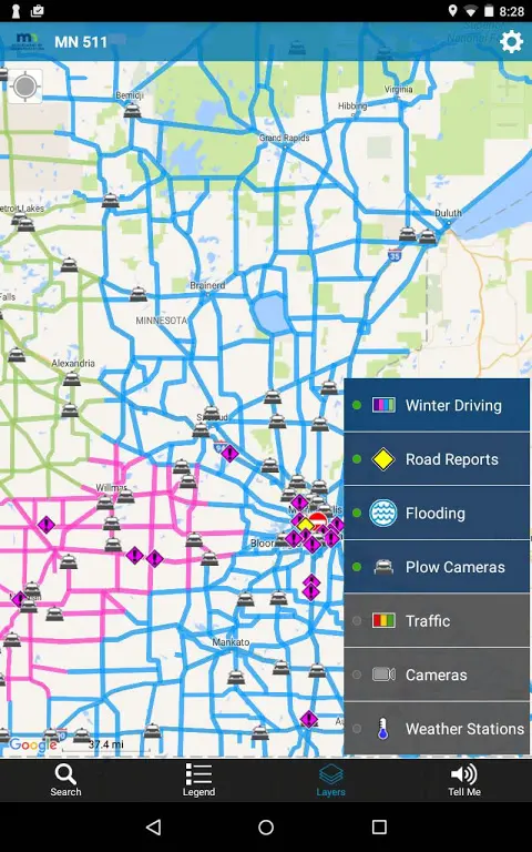 Minnesota 511 app screenshot 2