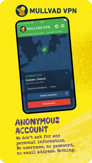 Mullvad VPN app screenshot 1