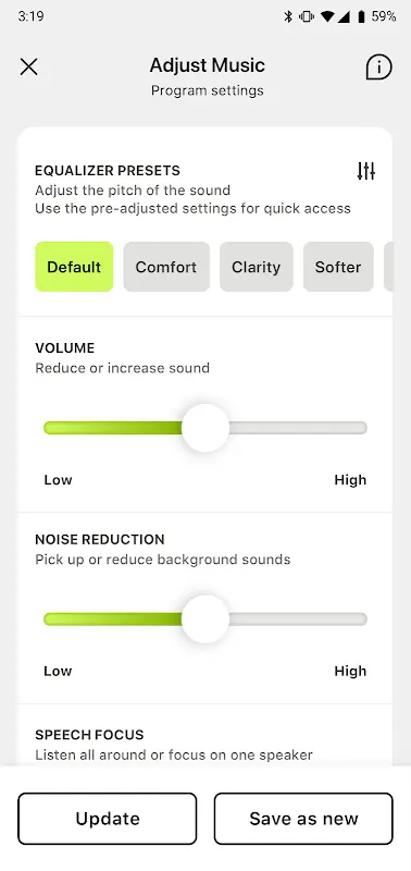 myPhonak app screenshot 2