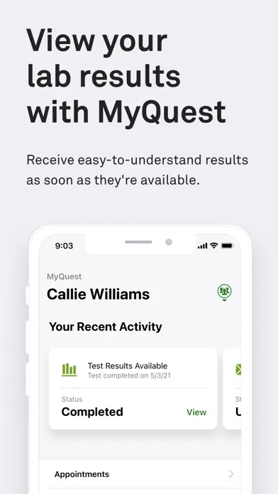 MyQuest for Patients app screenshot 2