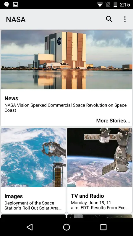 NASA app screenshot 1