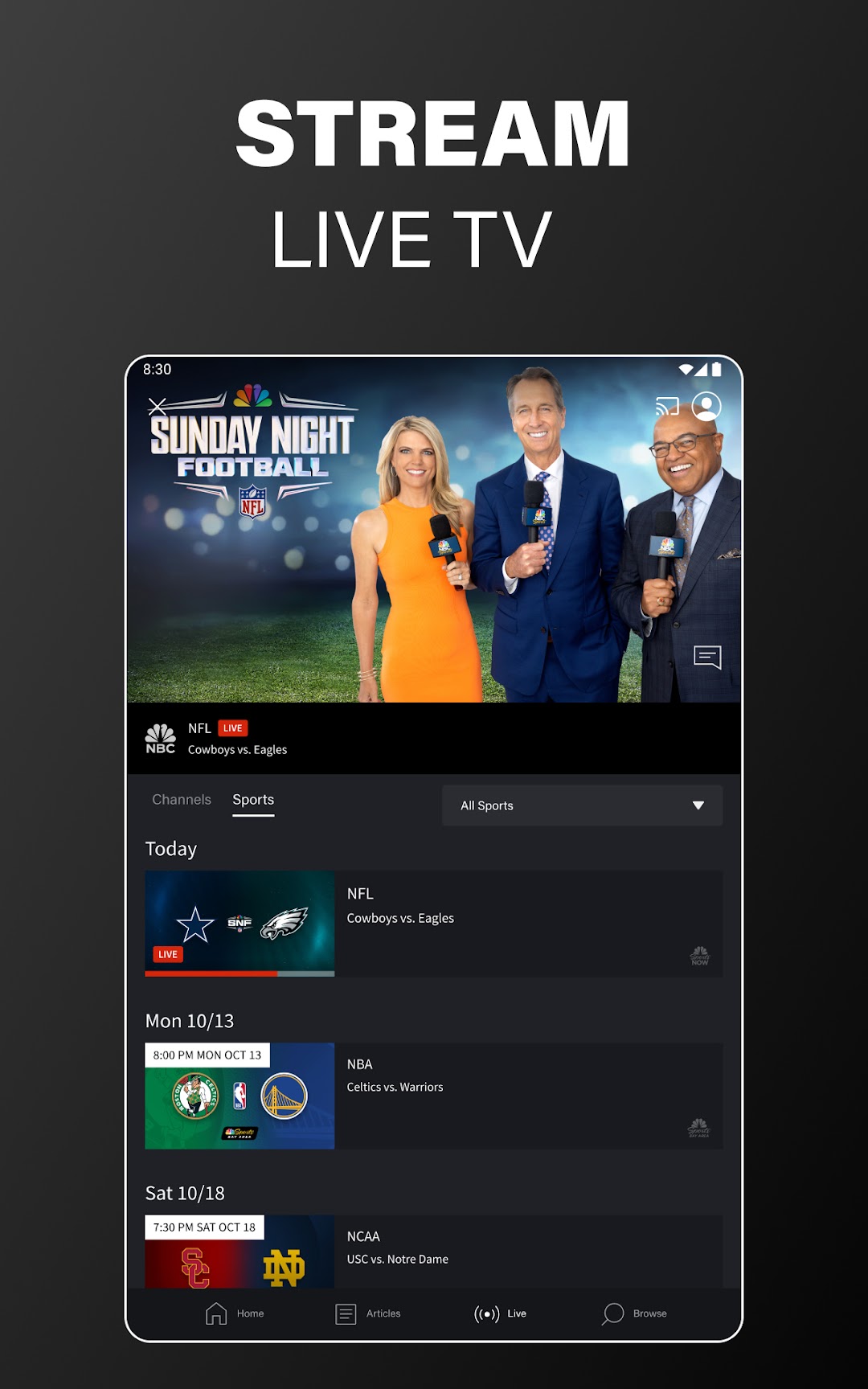 NBC Sports app screenshot 3