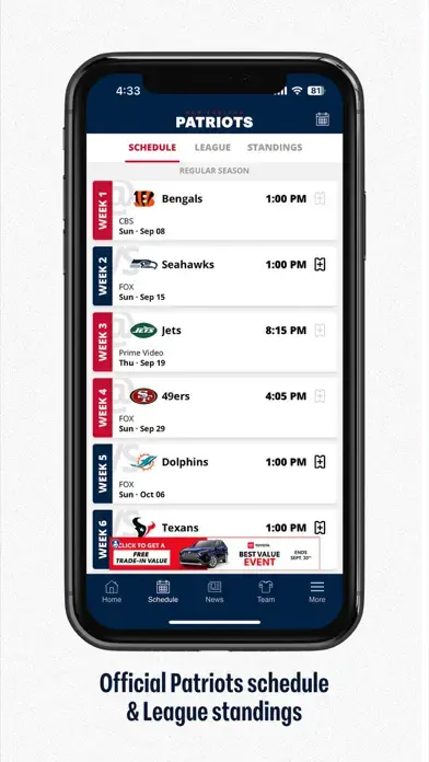 New England Patriots app screenshot 5
