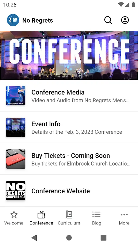 No Regrets Men’s Ministries app screenshot 2