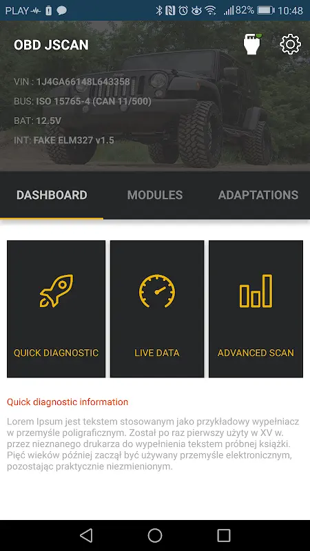 OBD JScan app screenshot 1
