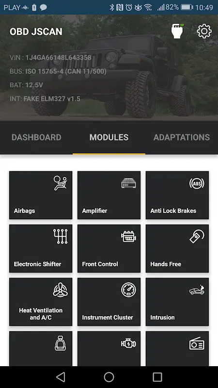 OBD JScan app screenshot 2