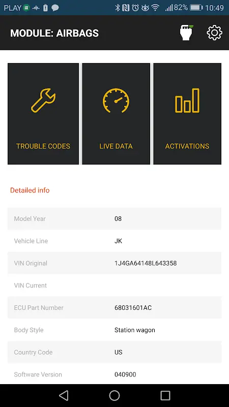 OBD JScan app screenshot 3