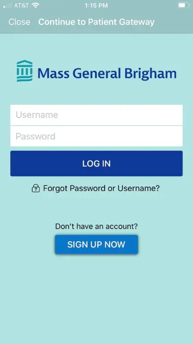Patient Gateway app screenshot 1