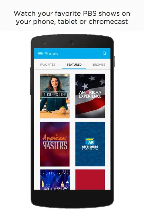 PBS: Watch Live TV Shows app screenshot 1