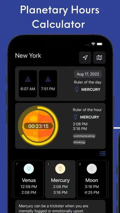 Planetary Hours app screenshot 1