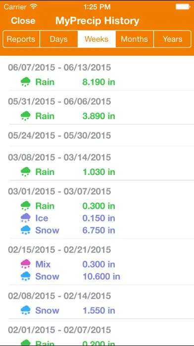 Precip app screenshot 2