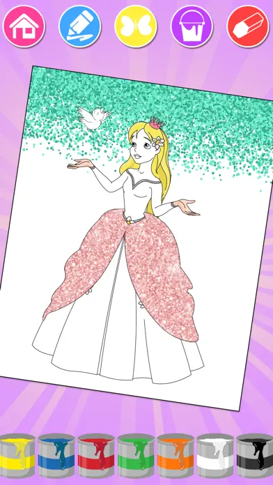 Princess Coloring Book Glitter app screenshot 4