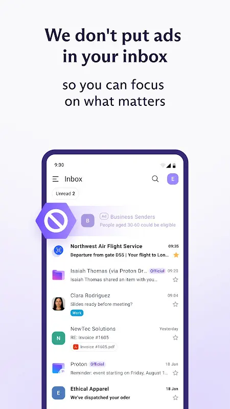 Proton Mail: Encrypted Email app screenshot 3