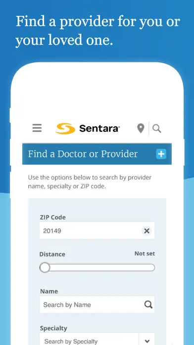 Sentara MyChart app screenshot 2