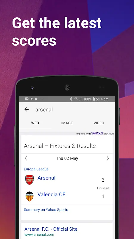 Yahoo Search app screenshot 1