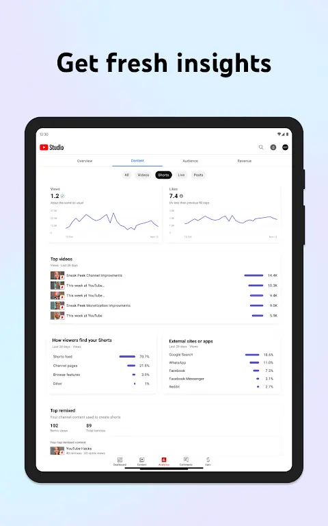 YouTube Studio app screenshot 1