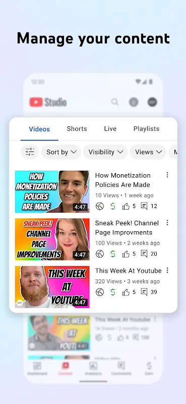 YouTube Studio app screenshot 4